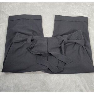 Lane Bryant Black Capri Pants Size 26 Women's Cuffed Hem Sash Belt Zip BLA56E